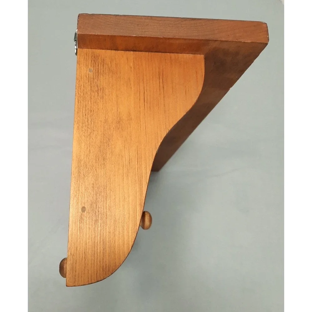 Vintage Wooden Wall Shelf Heart Cutout 2 Pegs Cottagecore Country Farmhouse 18